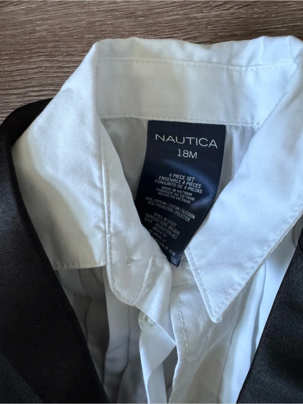 Nautica 4-Piece Tuxedo Set (Shirt, Blazer, Pants, Bow Tie) 18M